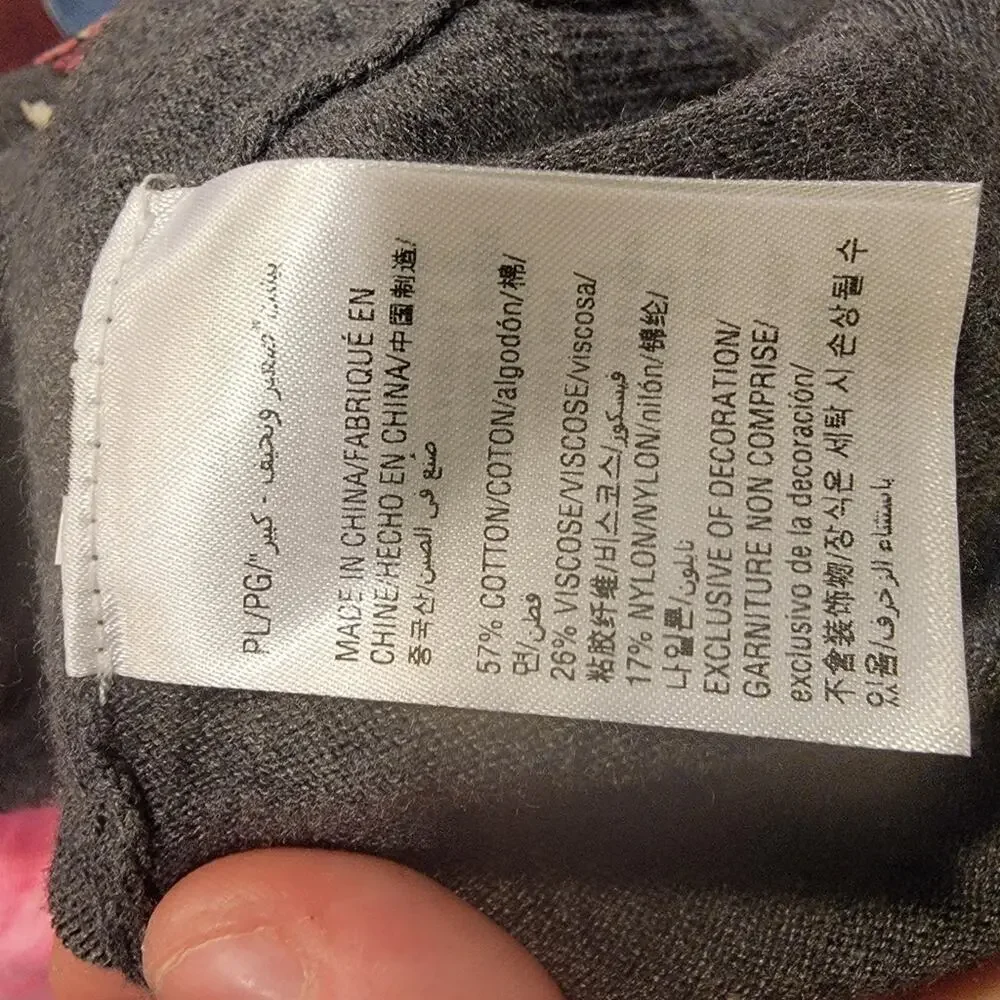 Woman's Karen Scott Flower Grey Cardigan Large Petite - Picture 9 of 10